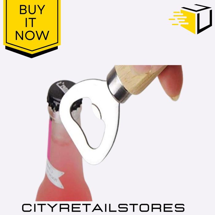 Wooden Handle Bottle Opener Classic, Durable & Easy to Use Beer Bottle Apollo