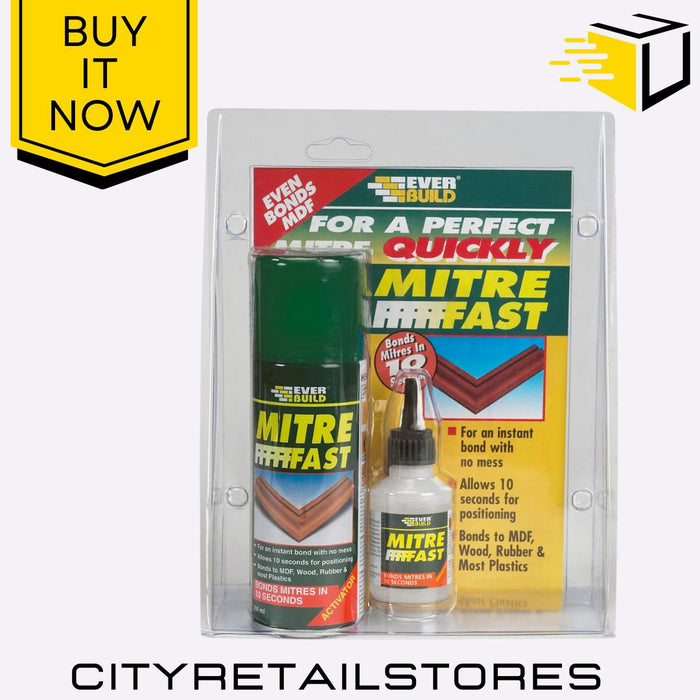 Mitre Fast Bonding Kit Adhesive & Activator Set Strong Glue DIY Repair Everbuild