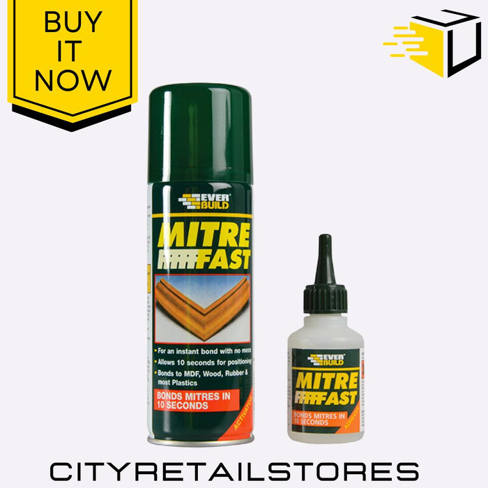 Mitre Fast Bonding Kit Adhesive & Activator Set Strong Glue DIY Repair Everbuild