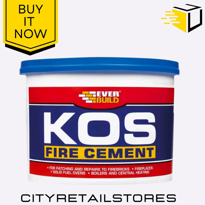 KOS Fire Cement Black High-Temp Heat Resistant Repair Sealant 500g Everbuild