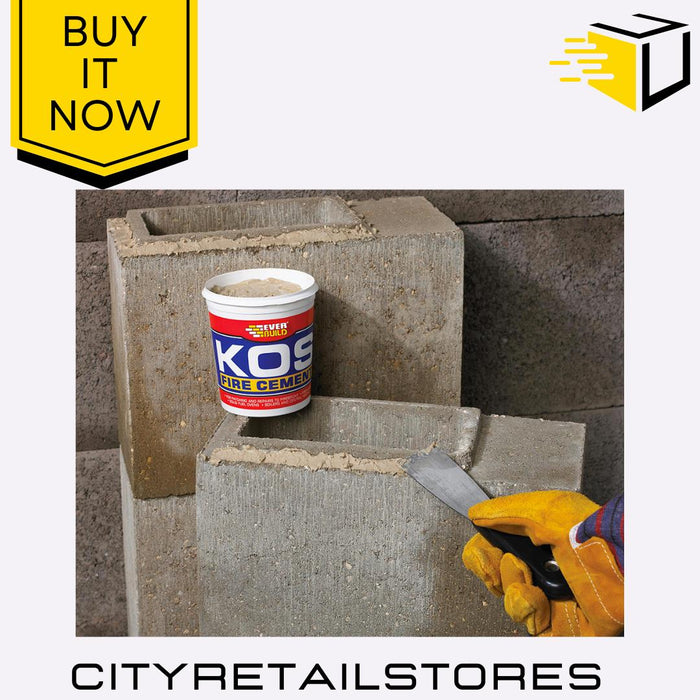 KOS Fire Cement Black High-Temp Heat Resistant Repair Sealant 500g Everbuild