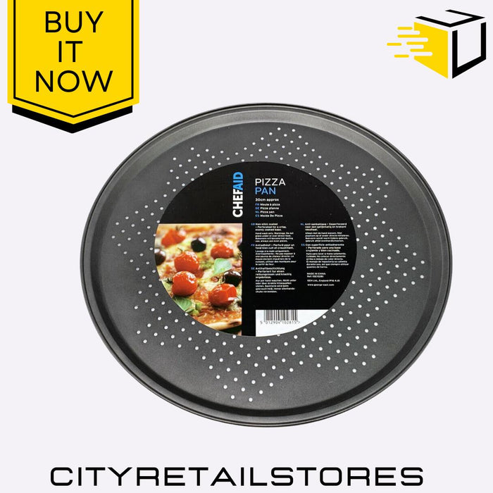Non-Stick Pizza Pan 30cm Round Tray for Baking Crisp Crust Pizza Oven Chef Aid