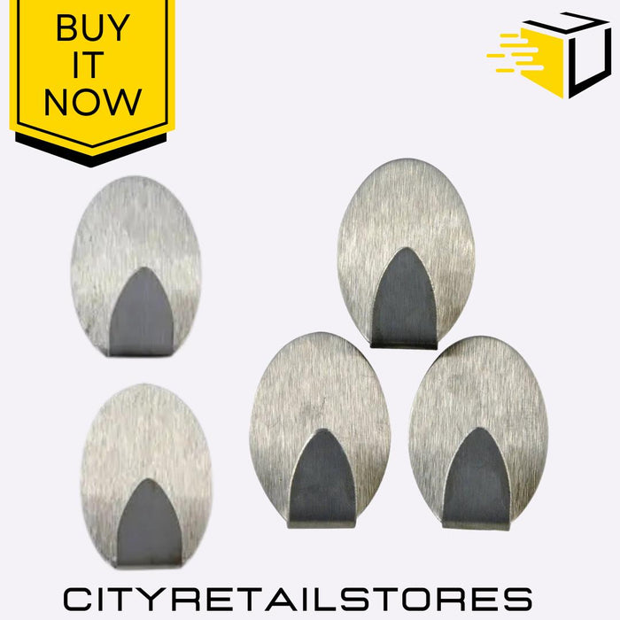 2 & 3 Stainless Steel Self-Adhesive Hooks Heavy Duty Bathroom Chef Aid