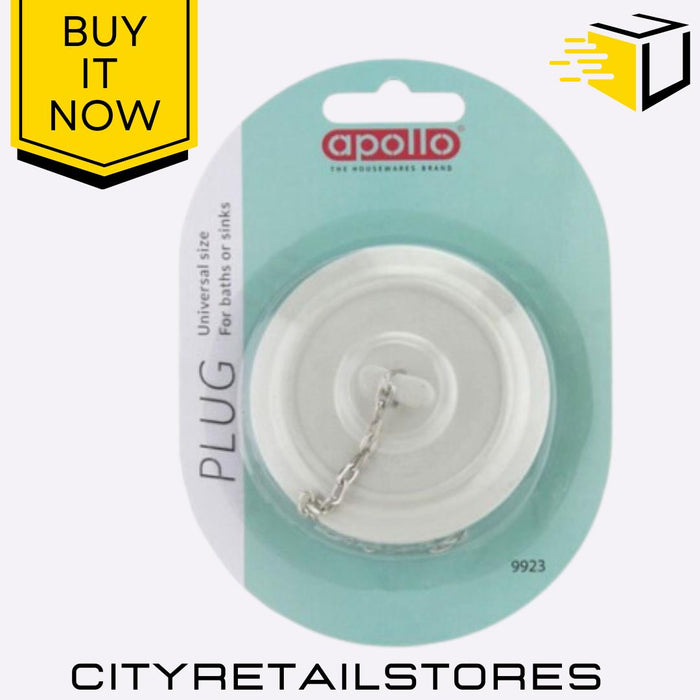 Sink & Bath Plug, Universal Rubber Drain Stopper for Bathroom & Kitchen Apollo