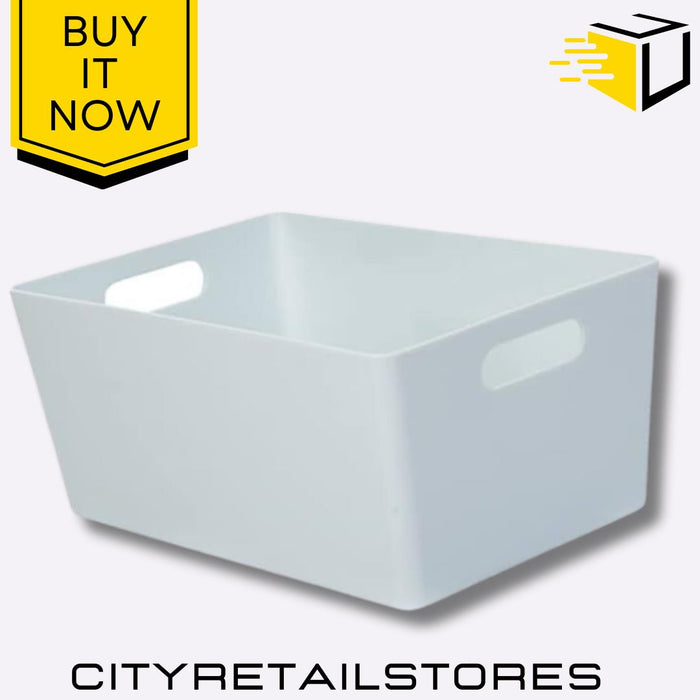 Wham Studio Basket 4.02 Rectangular Ice White Storage Bin Durable & Stylish