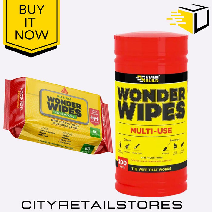 Multi Use Wonder Wipes Multi-Purpose Cleaning Trade Wipes 100pk/60pk Everbuild
