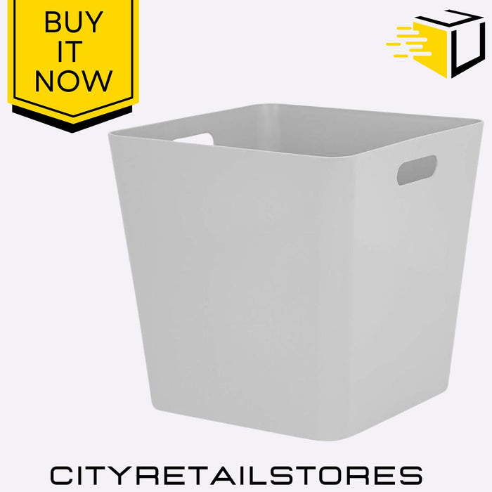 Studio Basket 15.01 Cube Grey Stylish Storage Bin Organize Home & Office Wham