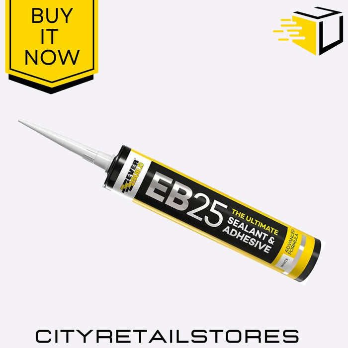 EB25 Sealant & Adhesive Waterproof & Flexible Bond White/Clear 300ml Everbuild