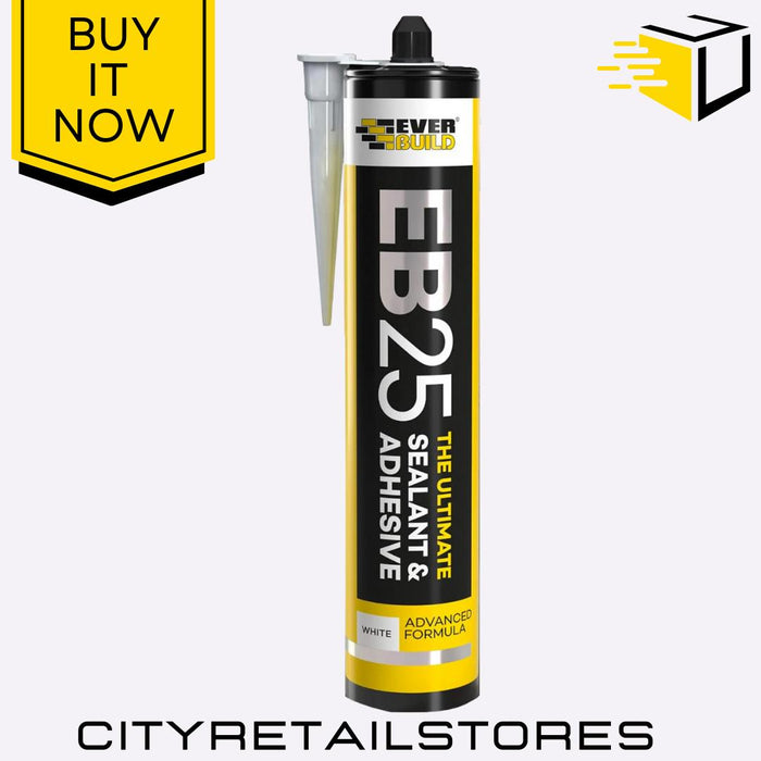 EB25 Sealant & Adhesive Waterproof & Flexible Bond White/Clear 300ml Everbuild