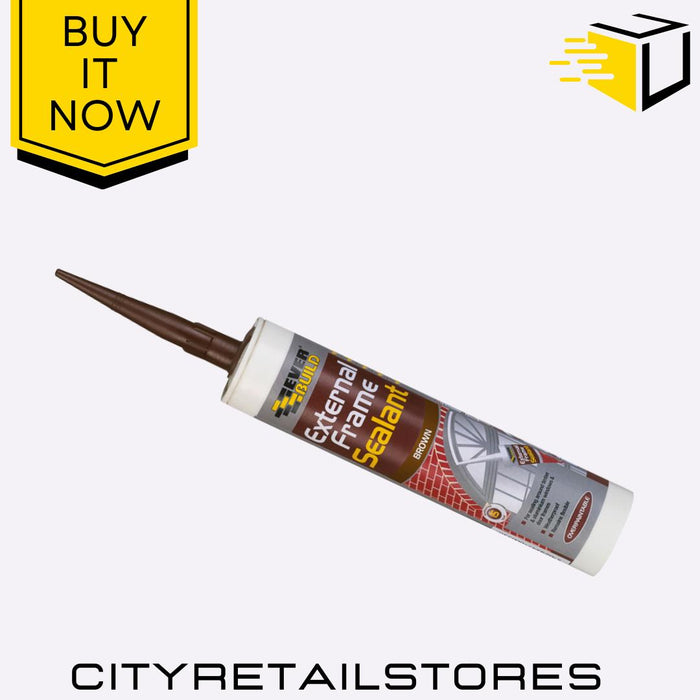 Brown External Frame Sealant Weatherproof Window Door Adhesive 290ml Everbuild