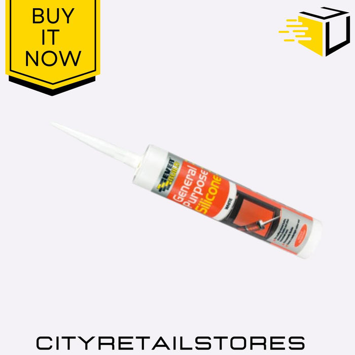 General Purpose White Silicone Sealant Waterproof & Flexible 290ml Everbuild