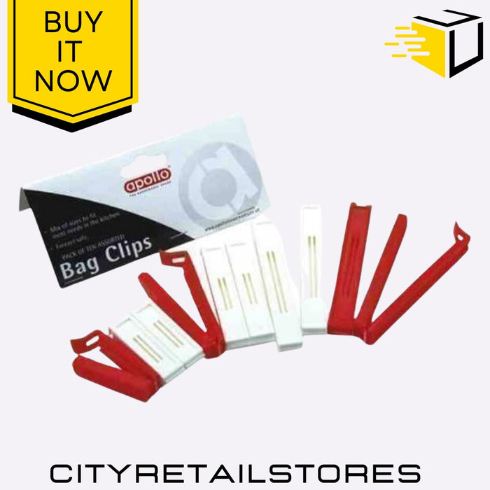 10 Assorted Reusable Food Storage Bag Clips Sealing Clips Apollo