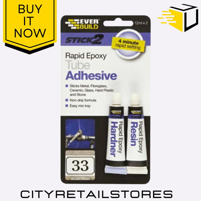 Stick 2 Range Enamel Superglue Gel Epoxy Adhesive Contact Textile Everbuild
