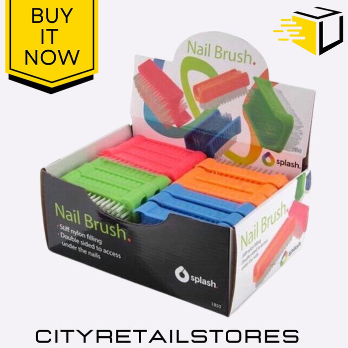 1pc Plastic Splash Nail Brush Assorted Colours Durable & Hygienic Apollo