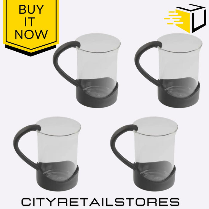 Java Cup Set Durable Ceramic Coffee Mugs Stylish & Dishwasher 4 Pack Apollo
