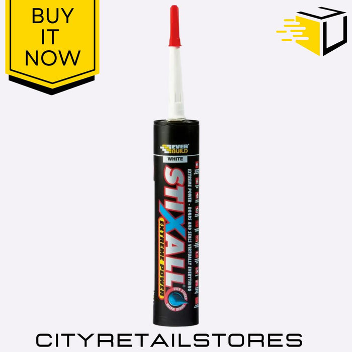 Stixall Extreme Power White Adhesive Sealant All Surfaces Bond 290ml Everbuild