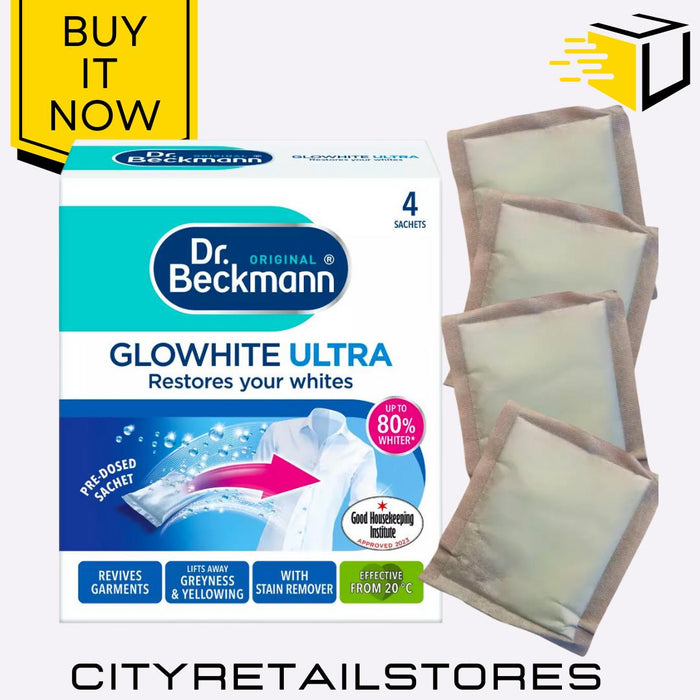 Ultra Net Curtain Renovator Glowhite 4 sachets White Maintains Dr Beckmann