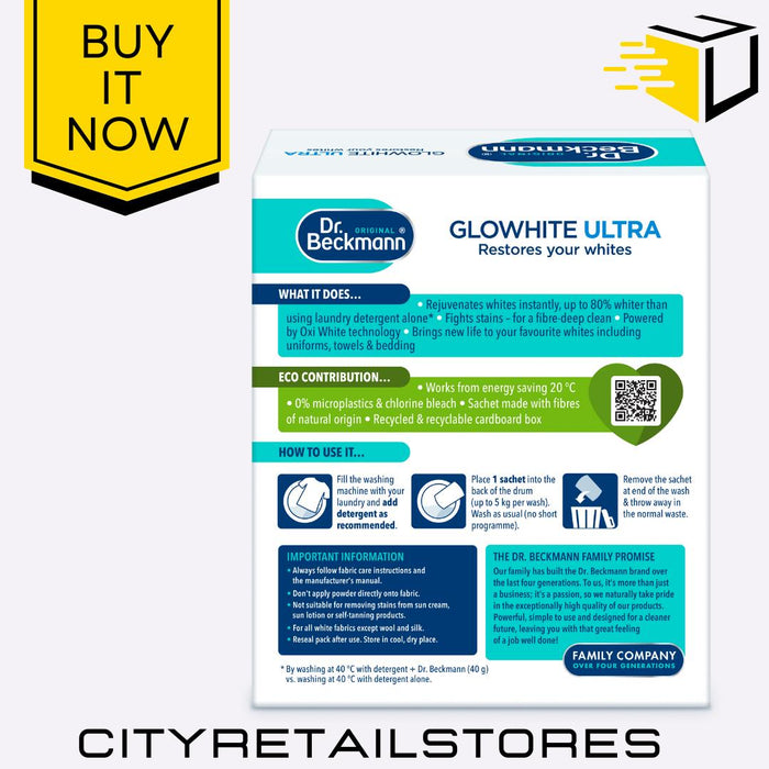 Ultra Net Curtain Renovator Glowhite 4 sachets White Maintains Dr Beckmann