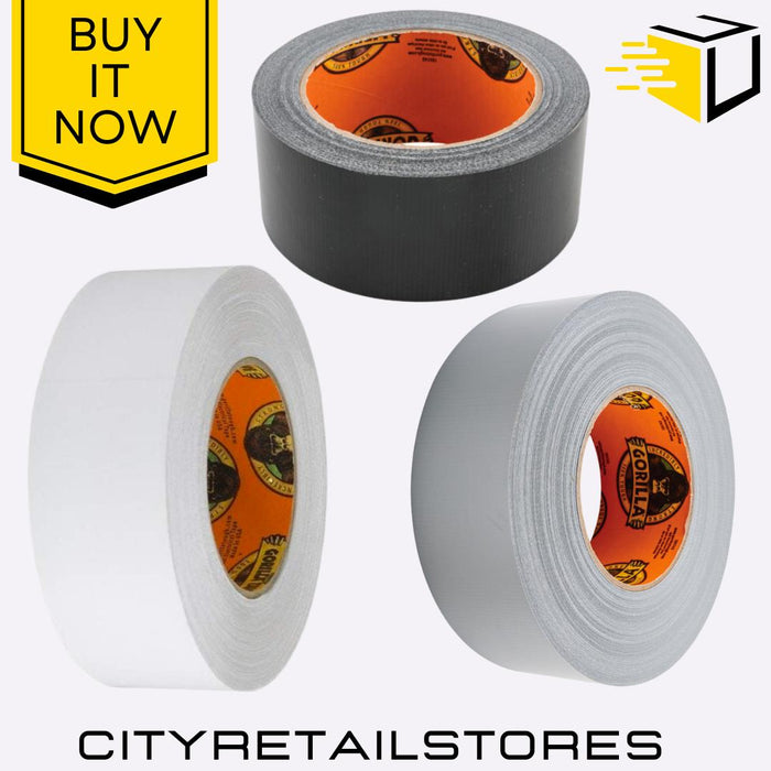 Gorilla Duct Tape White/Grey/Silver Heavy Duty Tough 48mm x 11m Gorilla Glue