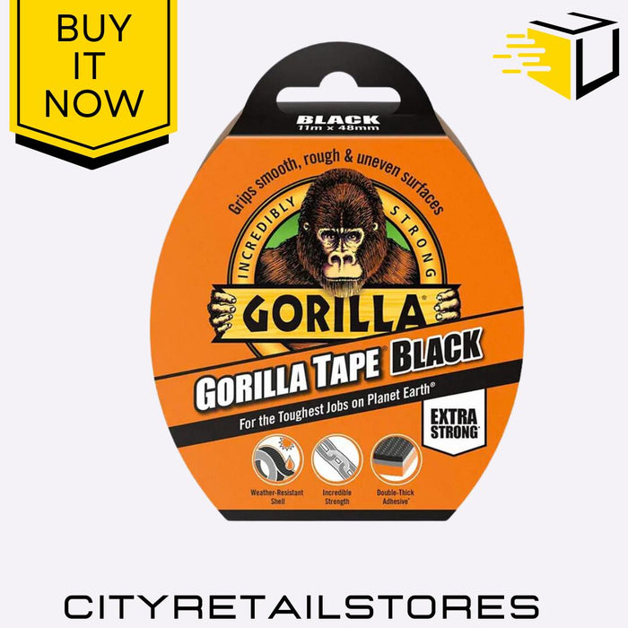Gorilla Duct Tape White/Grey/Silver Heavy Duty Tough 48mm x 11m Gorilla Glue