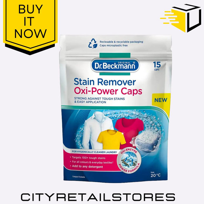Stain Remover Oxi Tabs 15 Piece Laundry Cleaner Whites Colours 300g Dr Beckmann