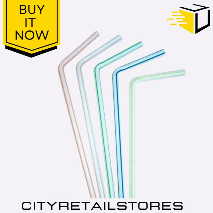 Biodegradable Straws Assorted Colours Eco-Friendly Drinkware 75 Pack Chef Aid