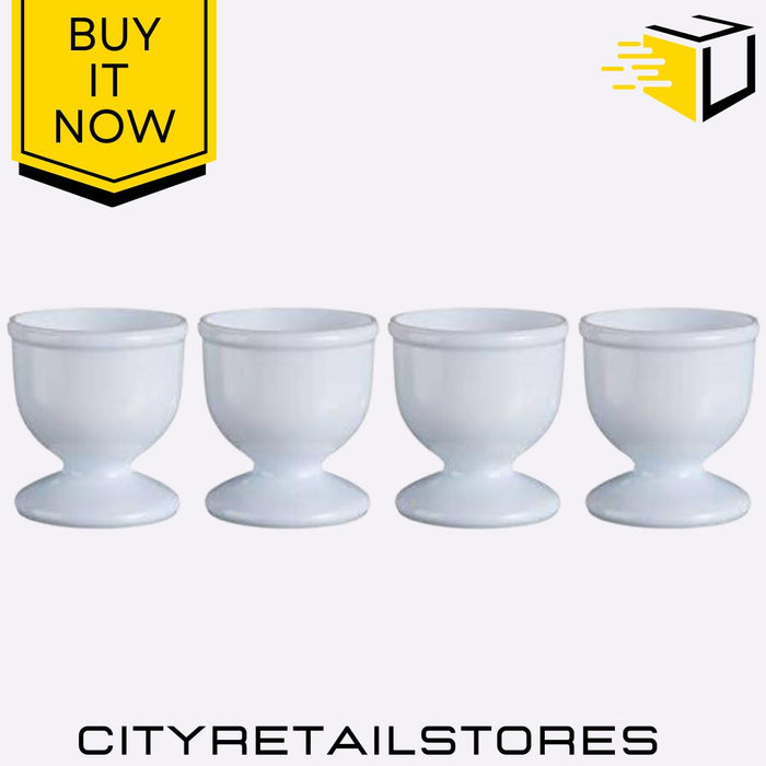 4 Egg Cups Durable Plastic Egg Holders Breakfast Kitchen Tableware Chef Aid