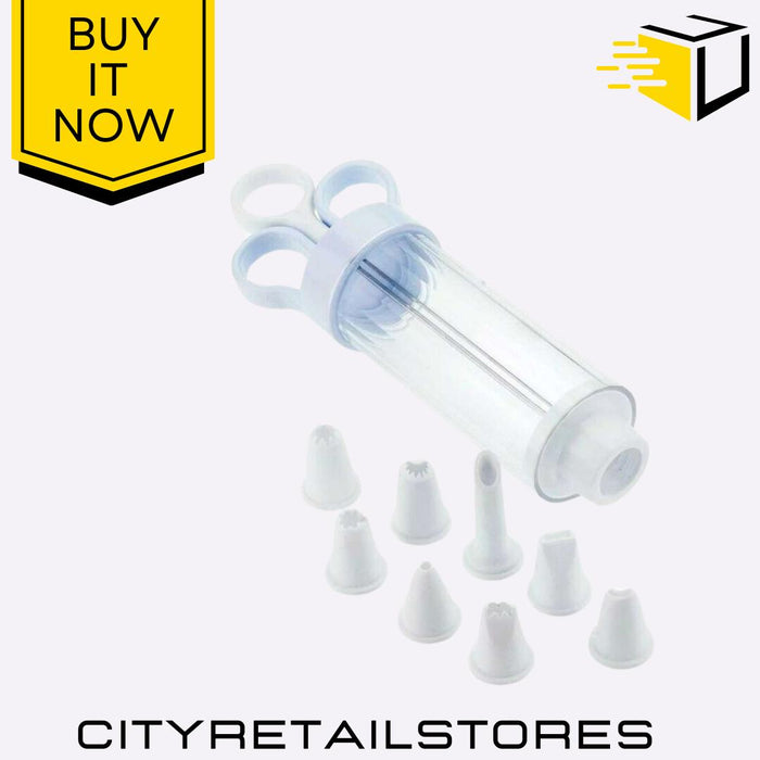 Icing Piping Injector with 7 Nozzle Set Cake Decorating Kit For Baking Apollo