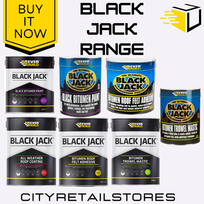 Black Jack Range Bitumen Paint Roof Coating Trowel Mastic Sealant Everbuild