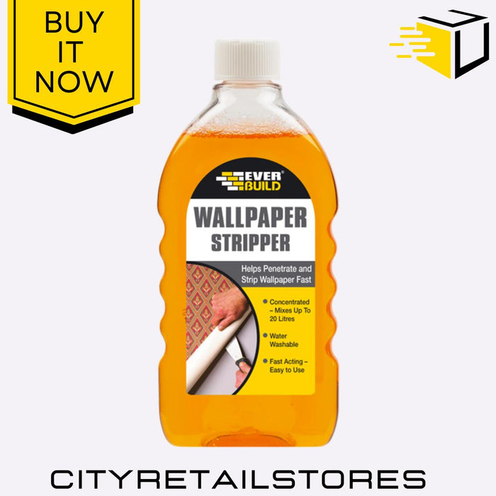 Wallpaper Stripper Fast Acting Wall Removal Solution Home DIY 500ml Everbuild