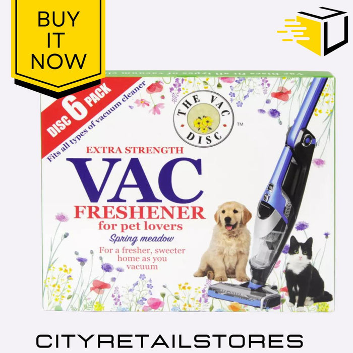 6 Scented Vacuum Air Freshener Discs - Summer Meadow, Spring Meadow, Lavender