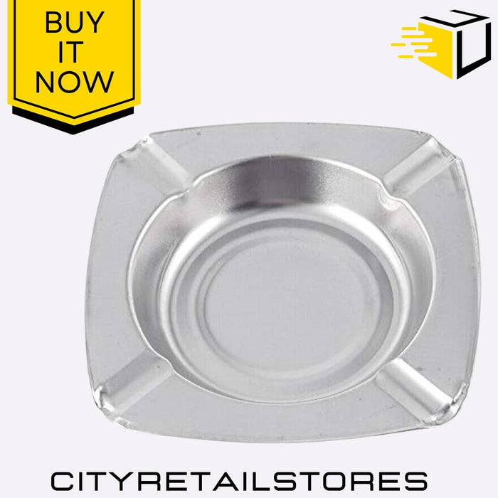 Square Stainless Steel Ashtray For Indoor & Outdoor Use Durable, Stylish Apollo