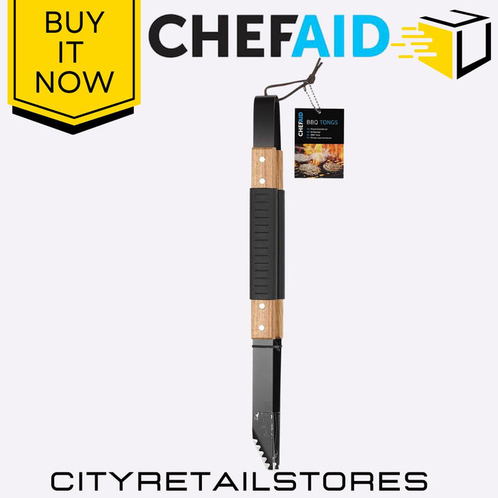 BBQ Tongs, Metal Beech Toast Tongs & Kitchen Tongs Cooking & Serving Chef Aid