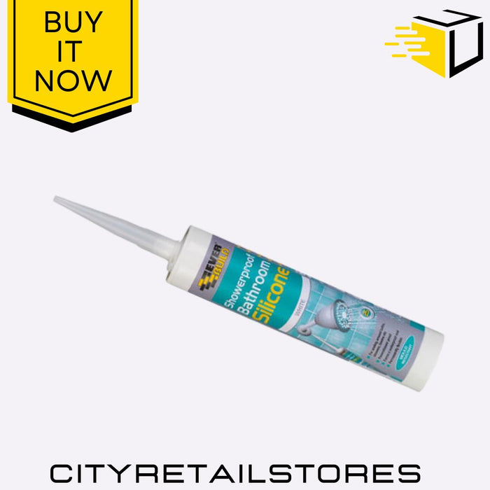 Showerproof Bathroom Silicone Sealant Clear/White Waterproof 280/310ml Everbuild