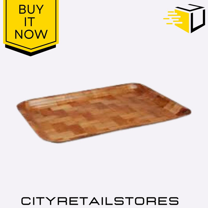Woven Bamboo Wood Serving Tray Stylish and Durable Kitchenware 36 x 24cm Apollo