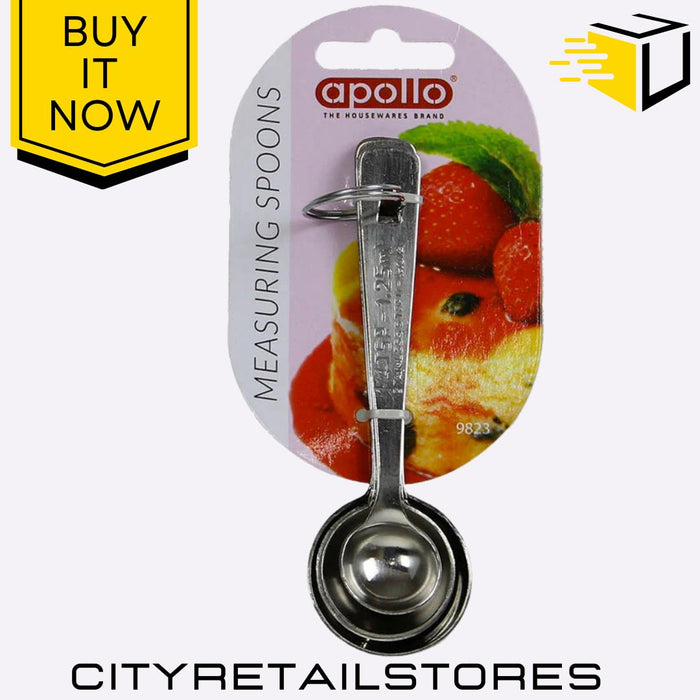 Measuring Spoon Stainless Steel Oval Shape Durable & Precise Set of 4 Apollo