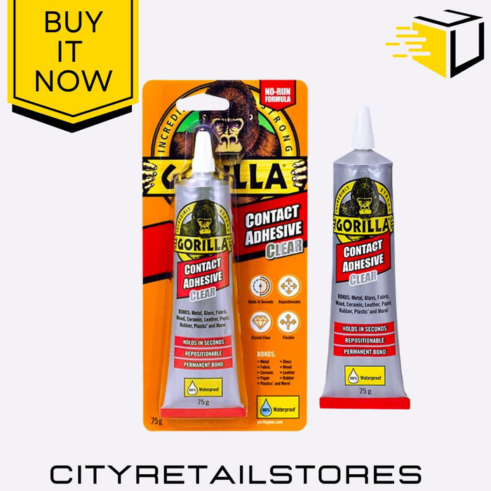 Contact Adhesive Flexible Waterproof Instant Bond Multi-Surface Glue 75g Gorilla