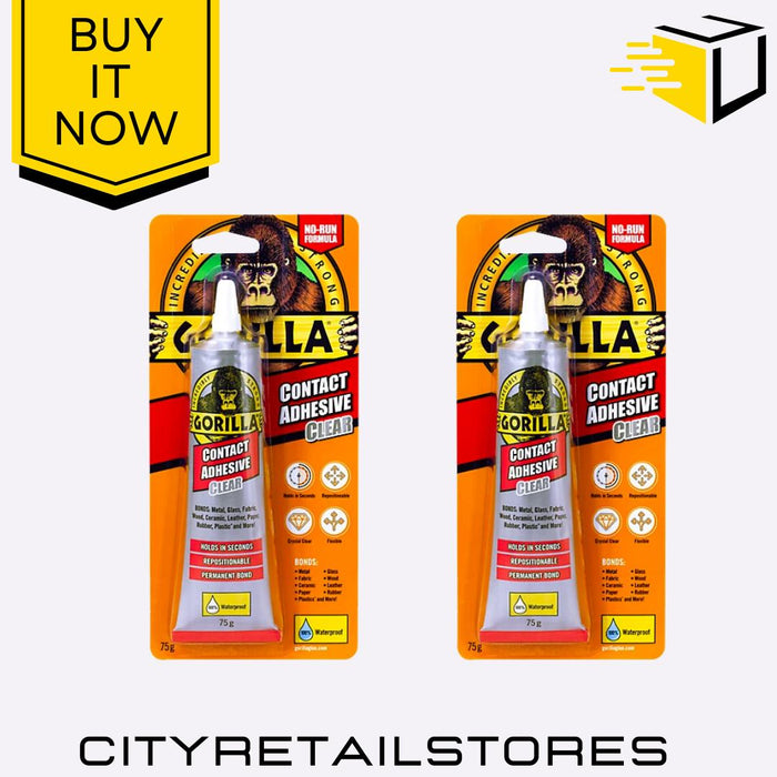 Contact Adhesive Flexible Waterproof Instant Bond Multi-Surface Glue 75g Gorilla