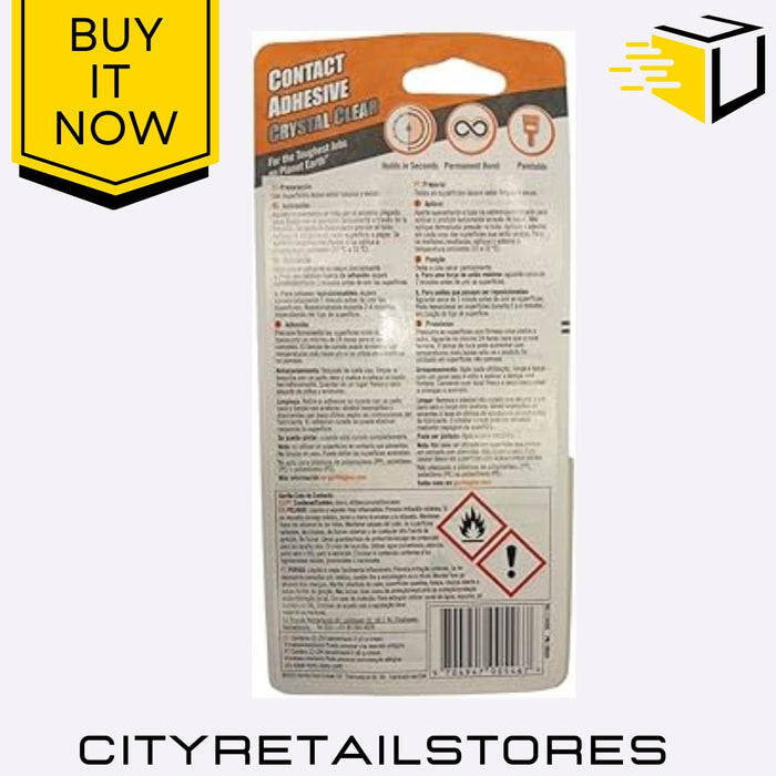Contact Adhesive Flexible Waterproof Instant Bond Multi-Surface Glue 75g Gorilla