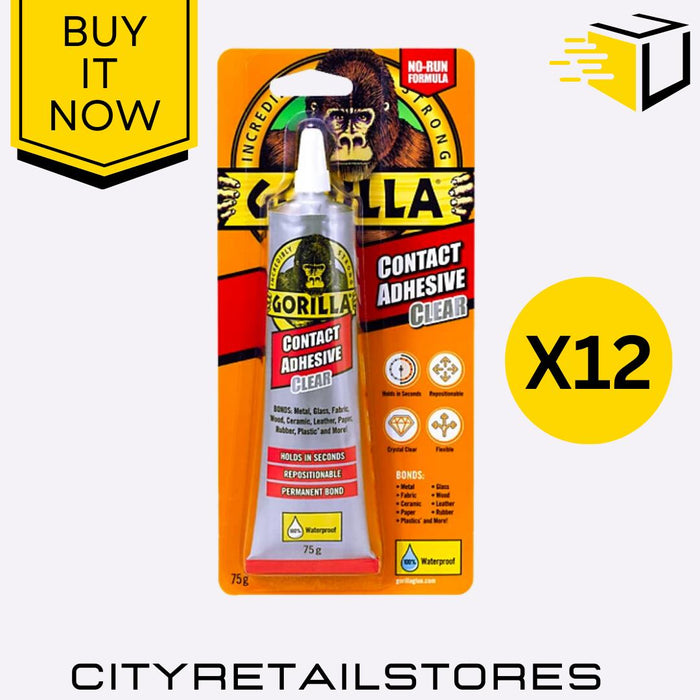 Contact Adhesive Flexible Waterproof Instant Bond Multi-Surface Glue 75g Gorilla