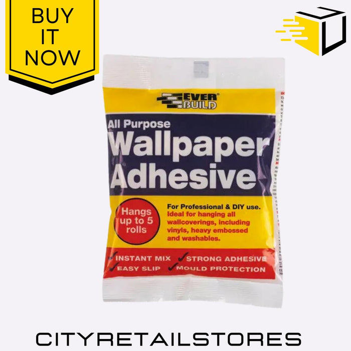 All Purpose Wallpaper Paste Strong, Easy To Apply Hangs Up To 5 Rolls Everbuild