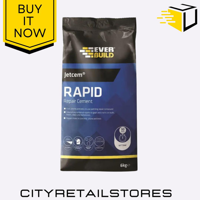 Jetcem Rapid Set Cement Waterproof Repair & Patch Fast Setting 6kg Everbuild