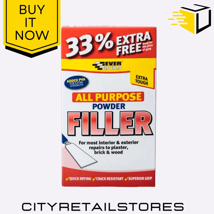 All Purpose Filler Paste Powder Easy Squeeze Wall & Wood Repairs Everbuild