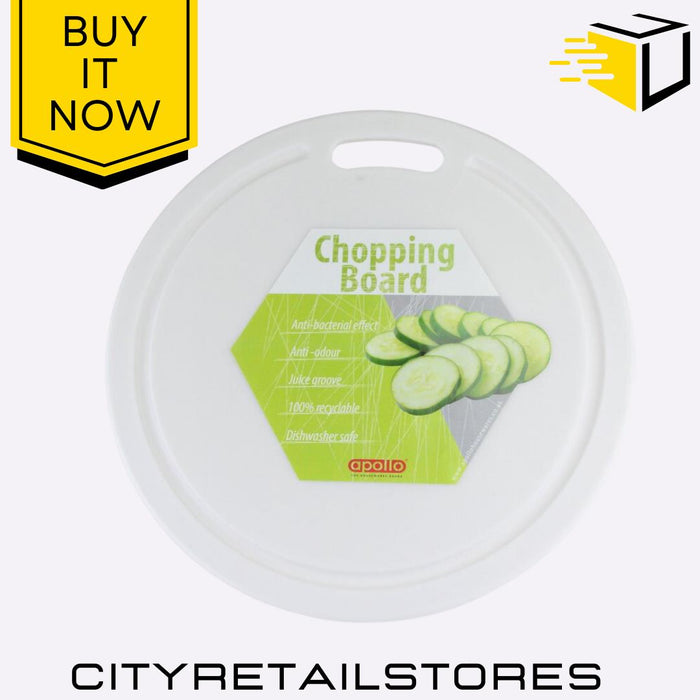 Durable Polypropylene Round Chopping Board with Handle Easy Clean Apollo