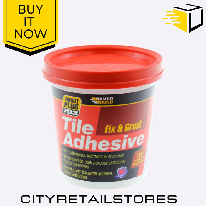 703 Fix & Grout Tile Adhesive High Strength Walls & Floors White 750g Everbuild