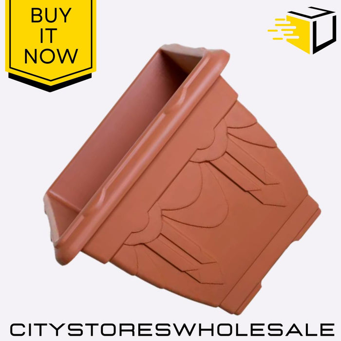 Square Venetian Planter 41cm Terracotta Durable Outdoor Garden Pot Whitefurze