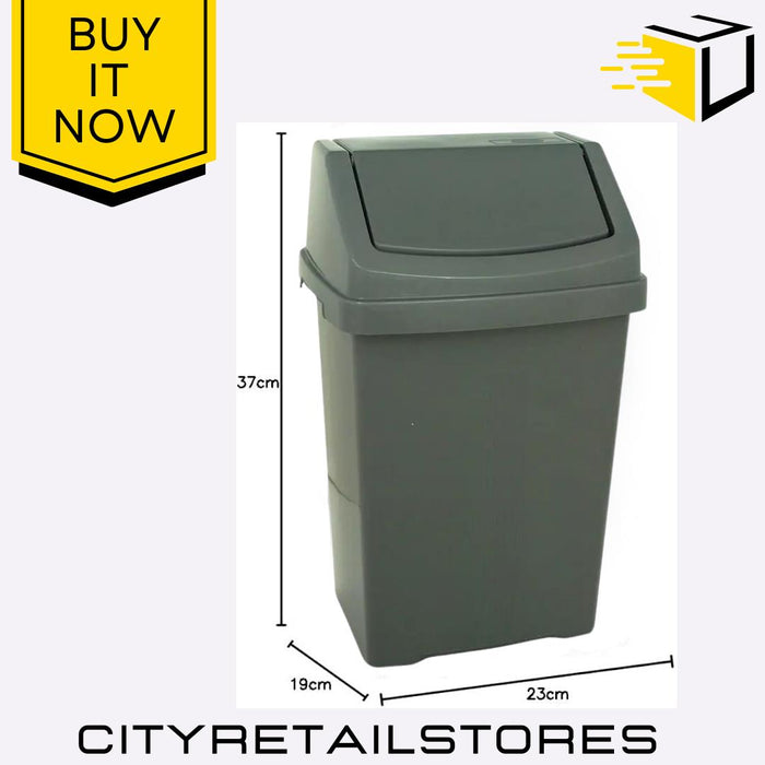 8L Swing Bin Midnight Compact & Stylish Kitchen Office Waste Bin Wham Casa