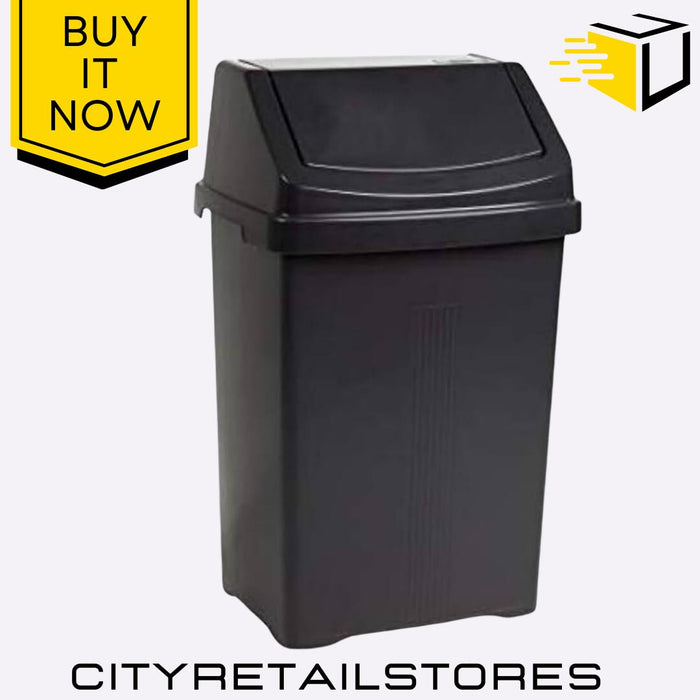 8L Swing Bin Midnight Compact & Stylish Kitchen Office Waste Bin Wham Casa