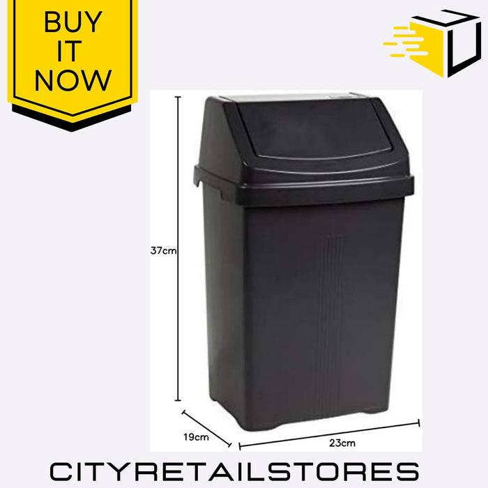 8L Swing Bin Midnight Compact & Stylish Kitchen Office Waste Bin Wham Casa