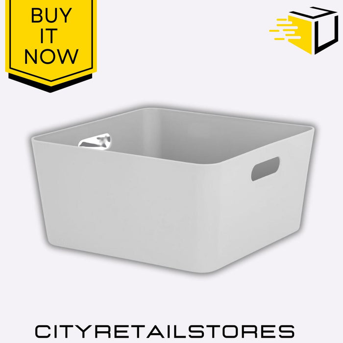 Wham Studio Cube Basket 15.02 Cool Grey Storage Box Durable & Stylish Organizer